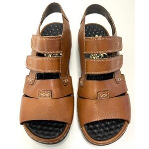 Rieker Women's Antistress Brown Leather Sandals. Size 37.